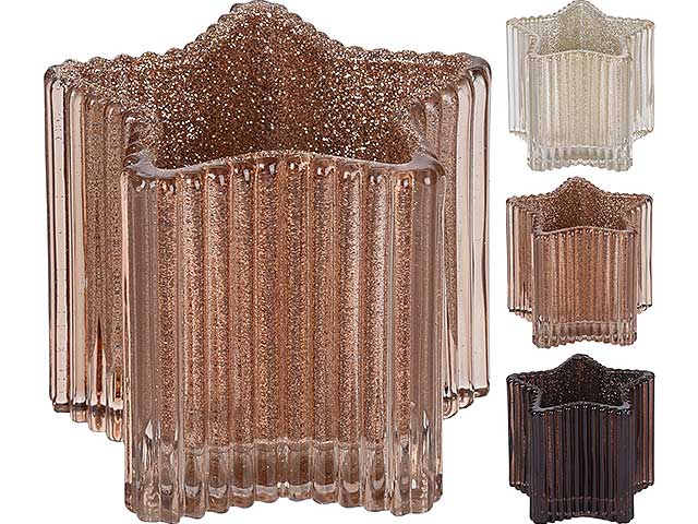 Porta tealight vetro 8cm stella ash511680