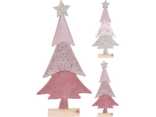 L.feltro albero 37cm rosa dh8050740