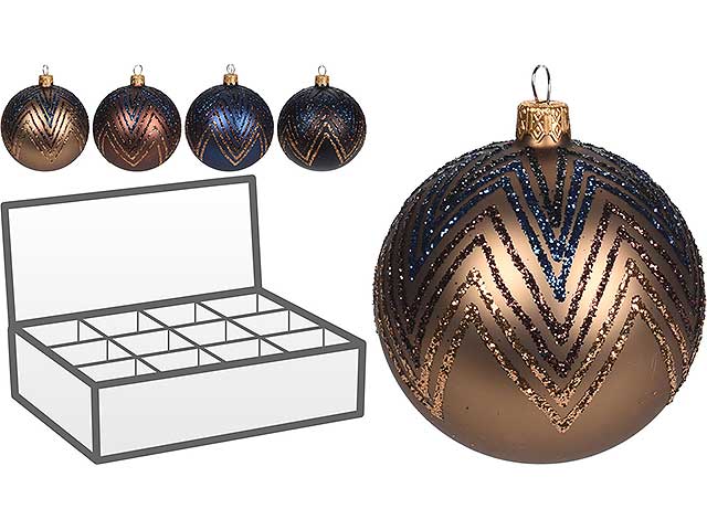 Sfera vetro marrone/blu 10cm avg112280