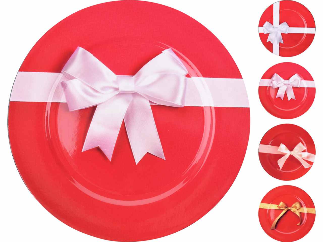 Sottopiatto in plastica 33cm rosso
