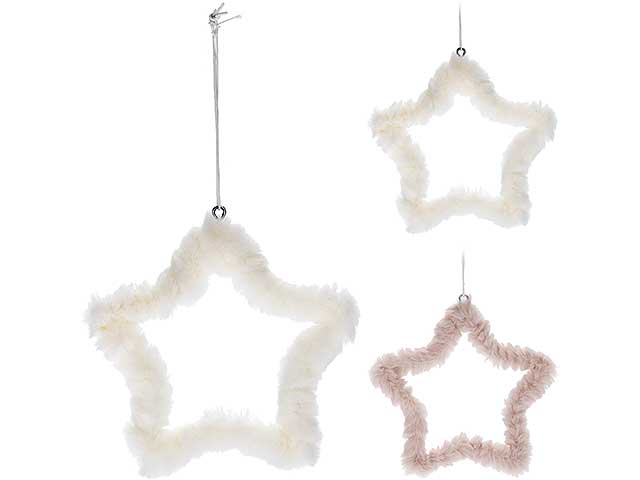Pendente natalizio stella peluche 12cm