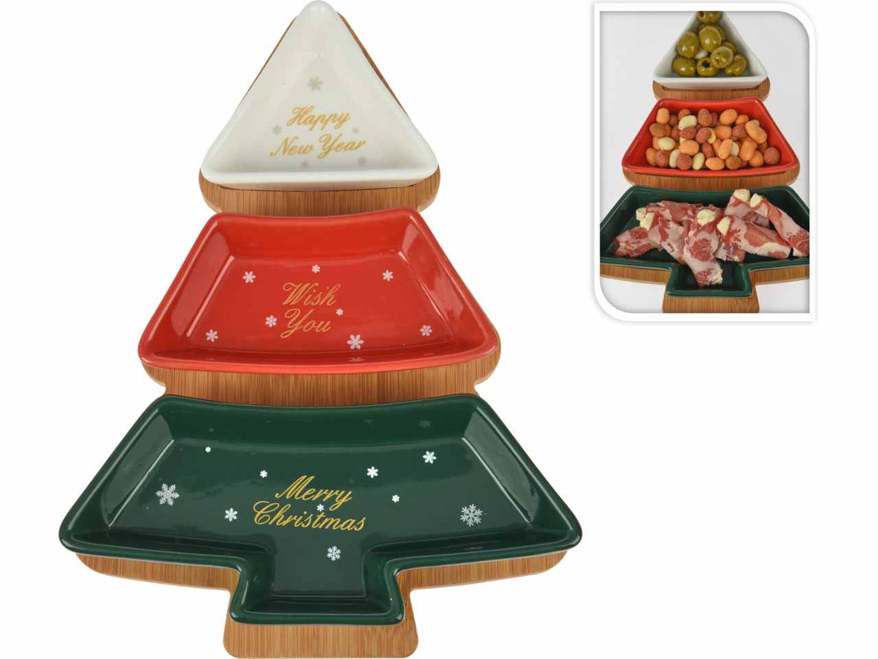 Antipastiera albero 3 scomparti