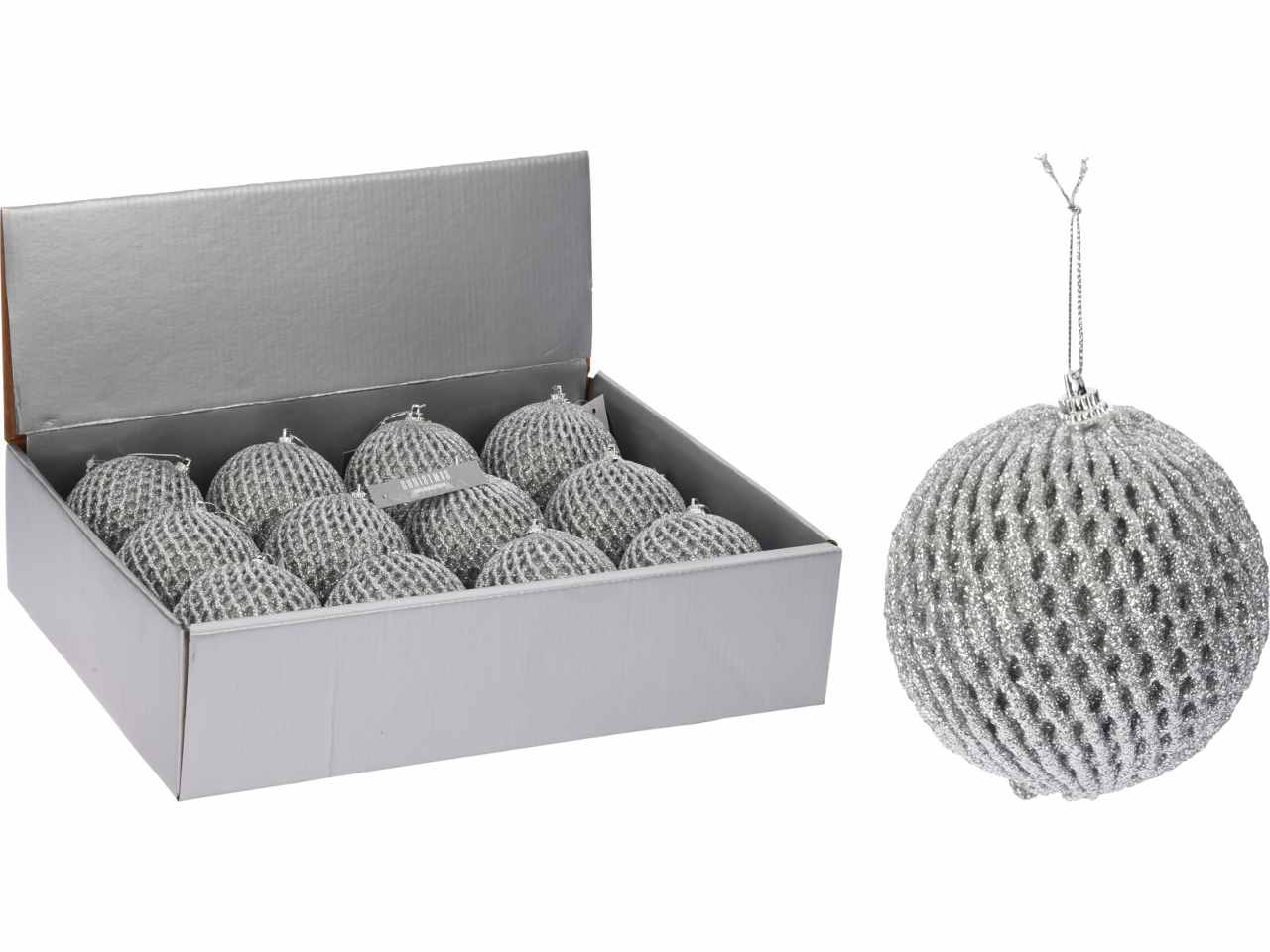 Sfera rete argento d.80mm