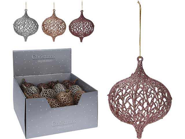 Sfera in plastica rosa/grigio/bronzo d.13cm caa127630