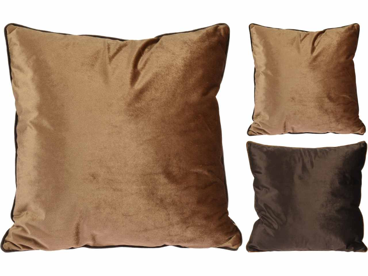 Cuscino in velluto marrone 45x45cm