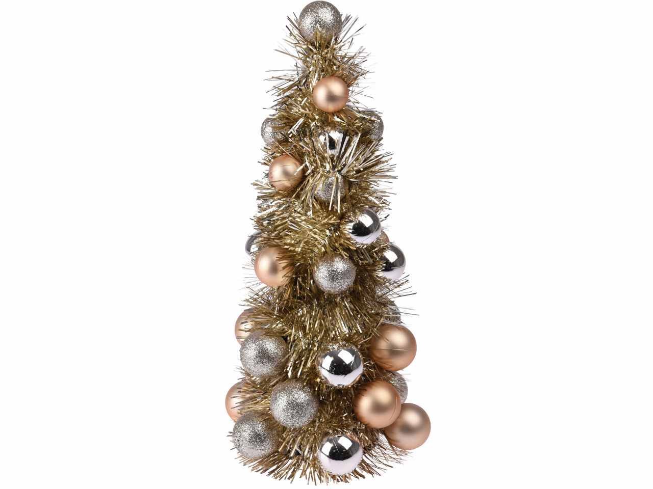 Albero 33cm con 35 sfere champagne