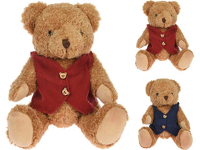 Orso peluche 19cm c/giacca aau290390