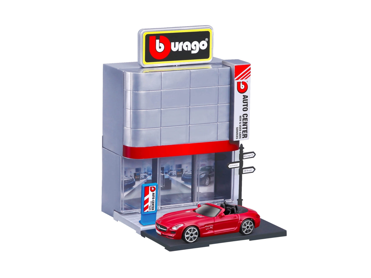 Burago espositore di veicoli in scala 1:43 - l'espositore contiene 62 veicoli in modelli assortiti