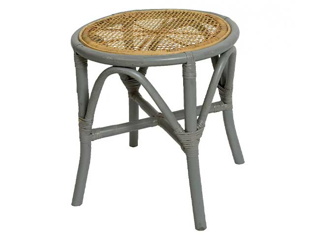 Sgabello in rattan grigio 827344