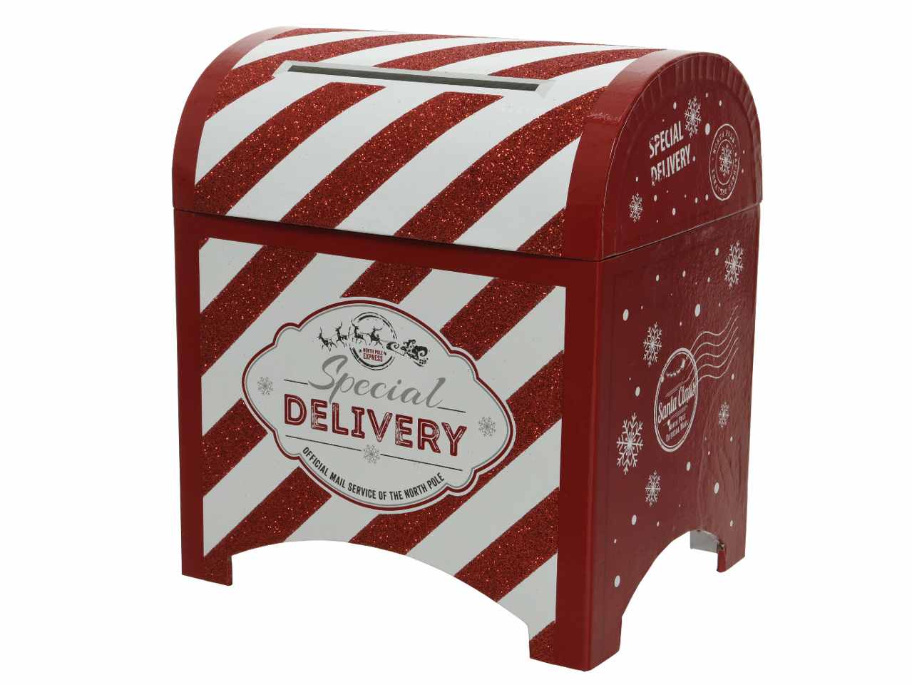 Cassetta della posta a strisce 16x20,3x23,5cm rosso/bianco