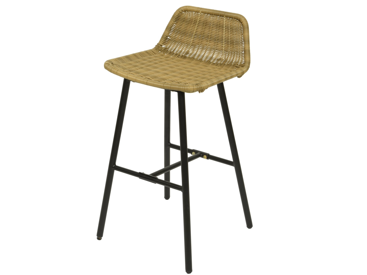 Sgabello da esterno in vimini color naturale 48x46xh.87cm