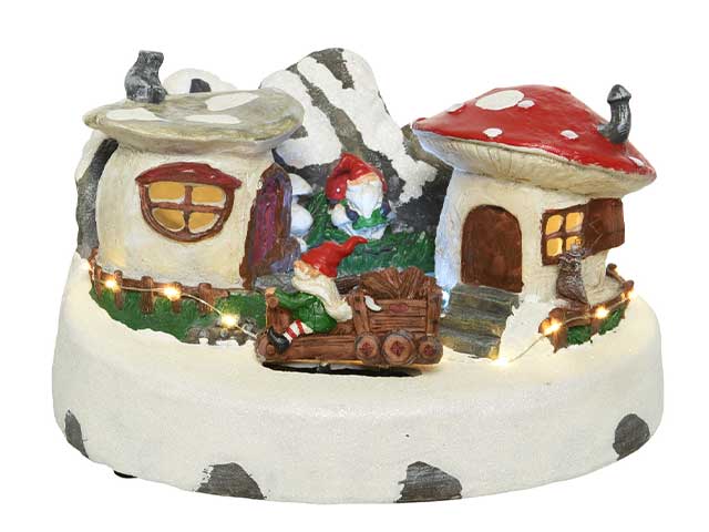 Scenario gnomo con 17led 25x28cm 485598