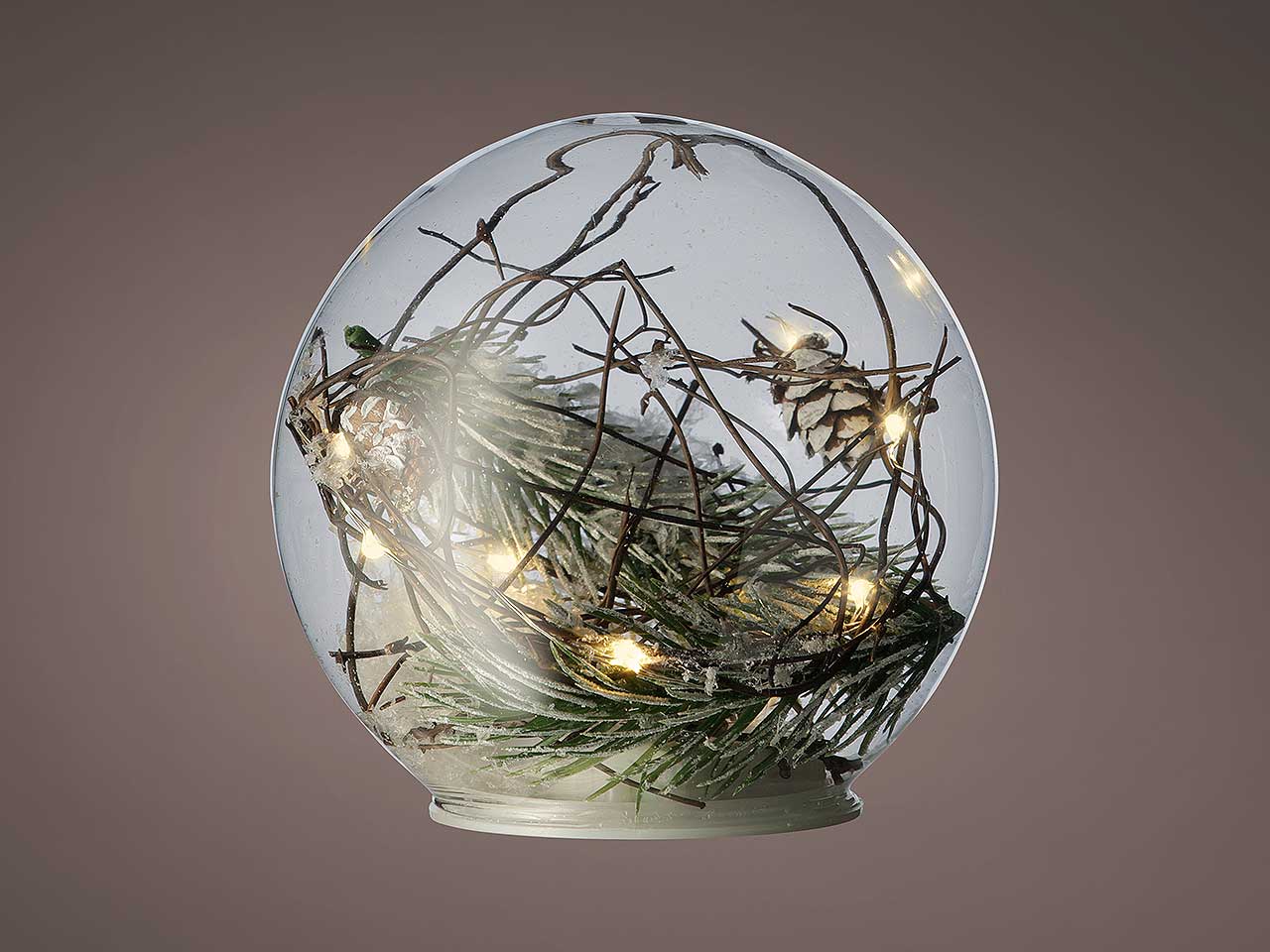 Sfera 12cm 8led bianco caldo uso interno 485676