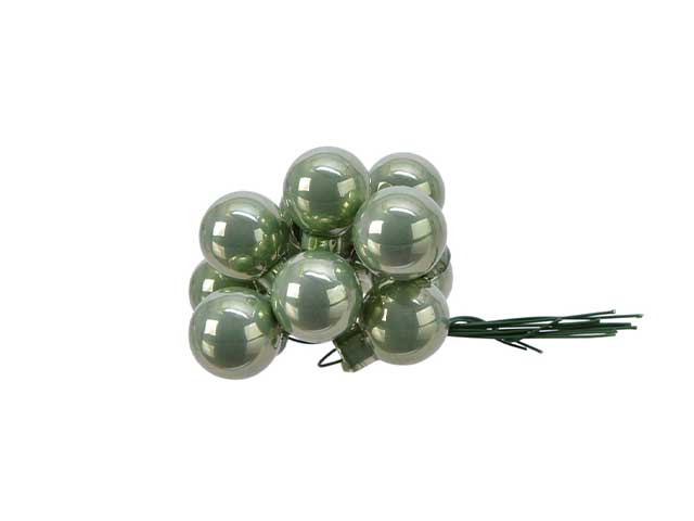 Palline natalizie verde salvia in vetro diametro 2cm - 144 pezzi