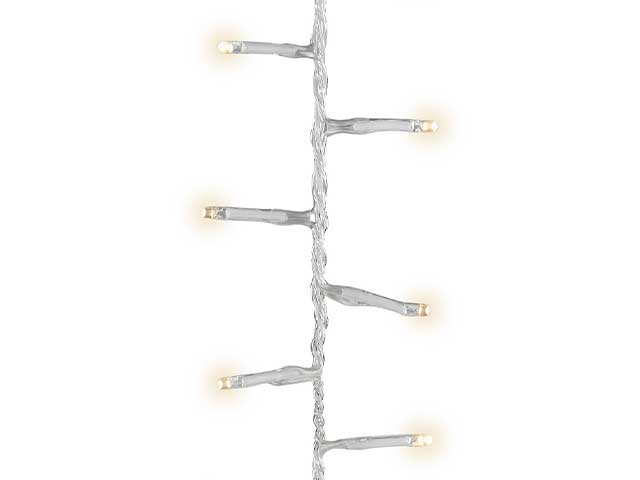 Catena luci filo trasparente 400led bianco caldo 492987