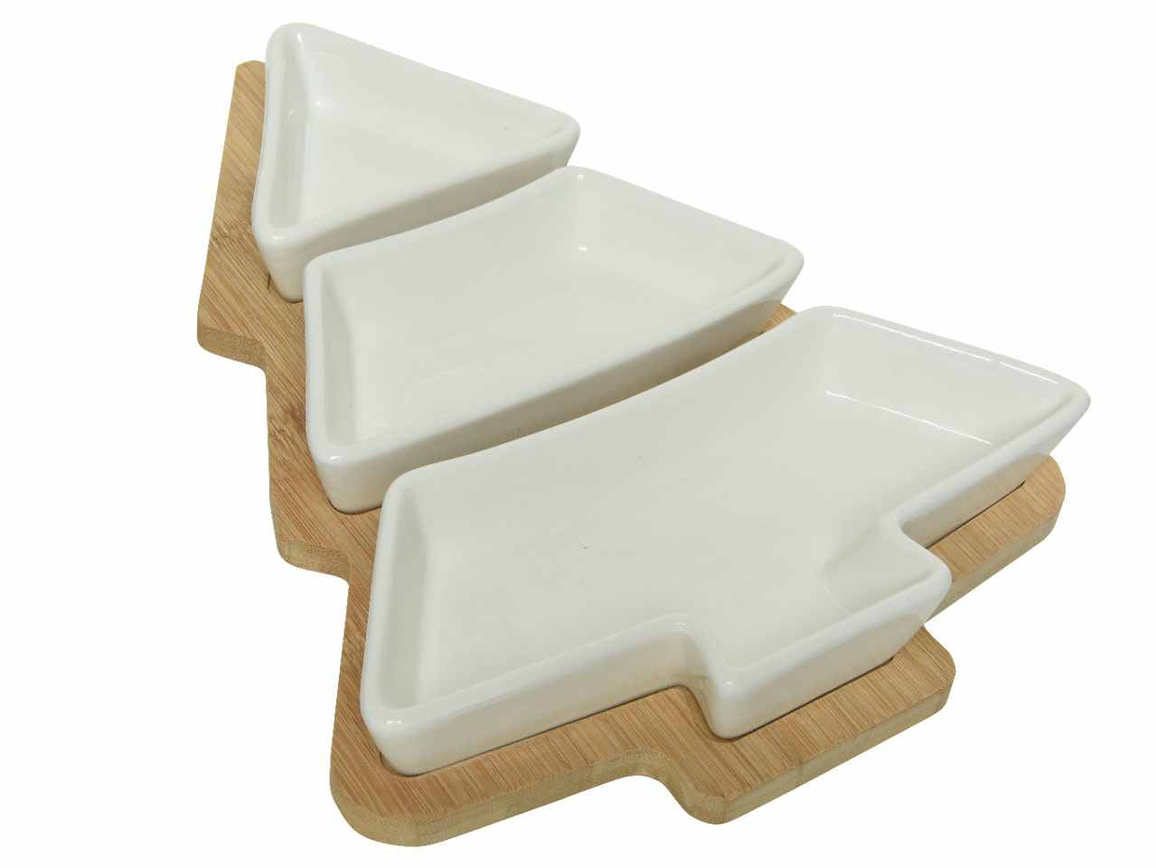 Antipastiera in bamboo a forma di albero di natale 27,5x20,5x3,8cm naturale