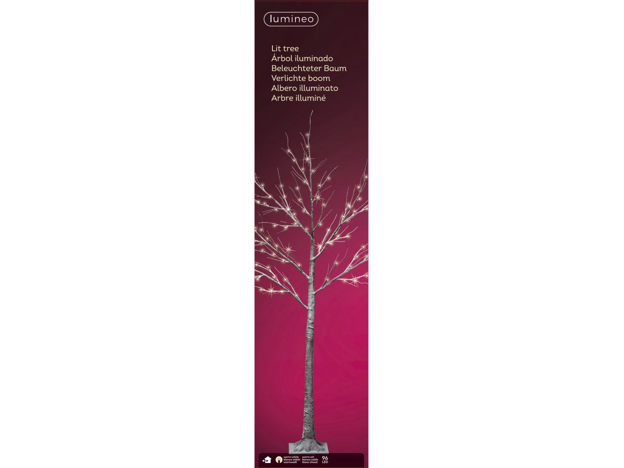 Ramo innevato con led ad uso interno colore marrone bianco caldo misura lun.50cm x lar.50cm x alt.180cm  5mm  96