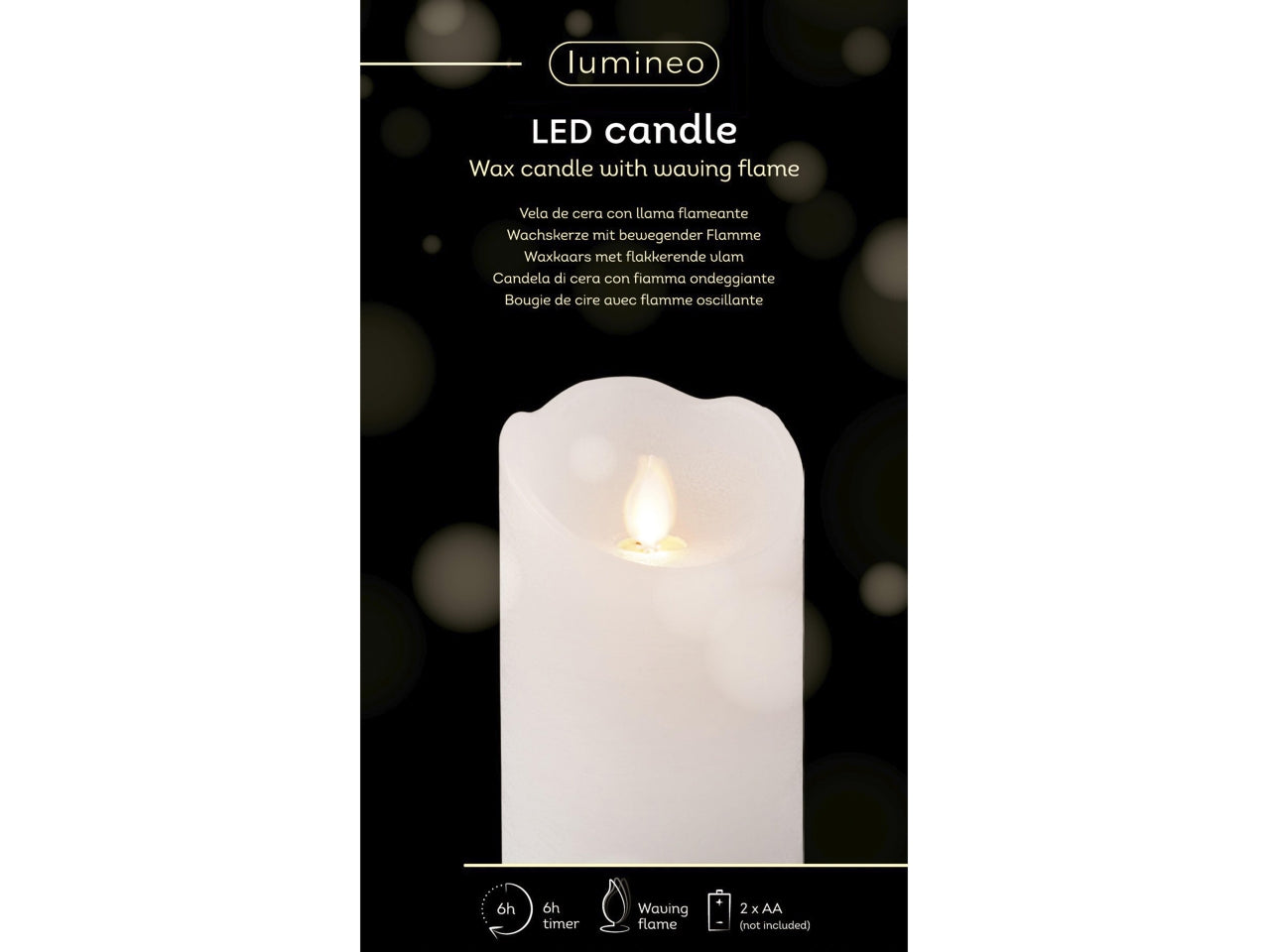 Candela led d.7,5x12,5cm a batteria bianca