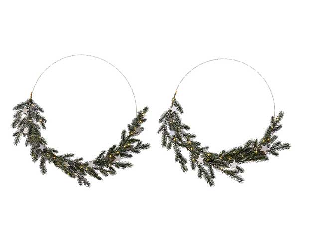 Ghirlanda anello 2pz con led bianco caldo 687019