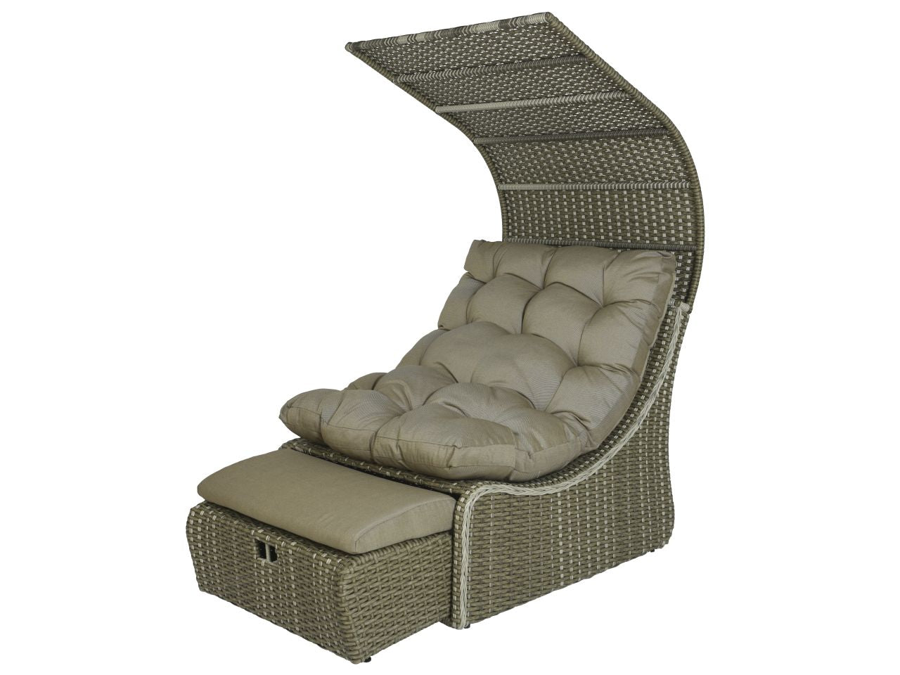 Poltrona letto daybed siesta in vimini 108x90xh.150cm taupe