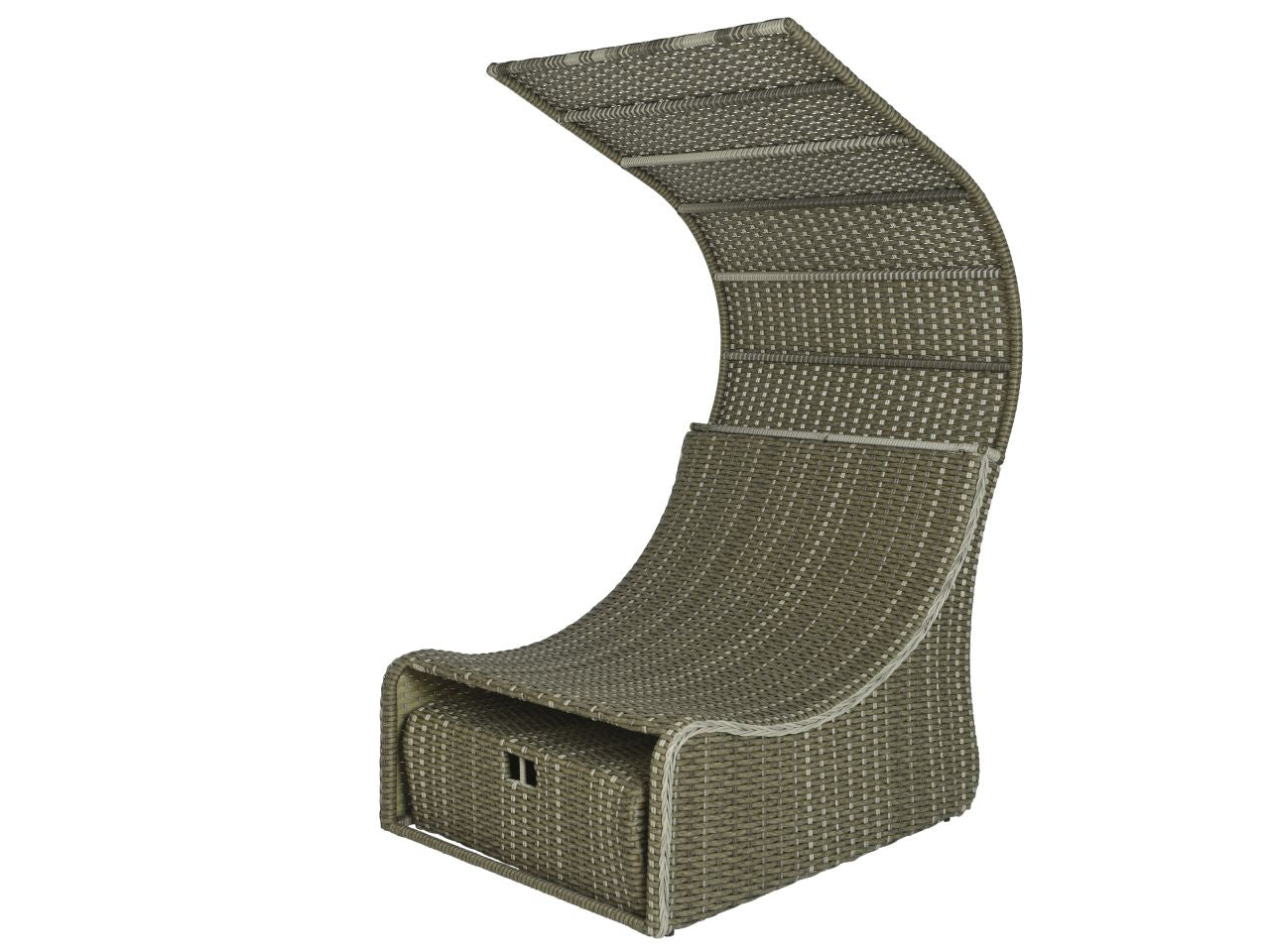 Poltrona letto daybed siesta in vimini 108x90xh.150cm taupe