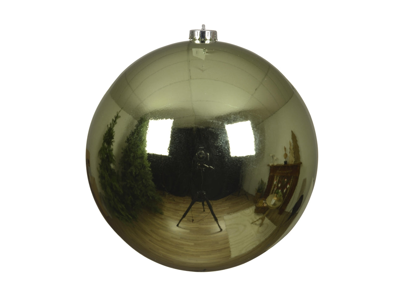 Palla di natale tè verde lucida in plastica d.20 cm - Decoris
