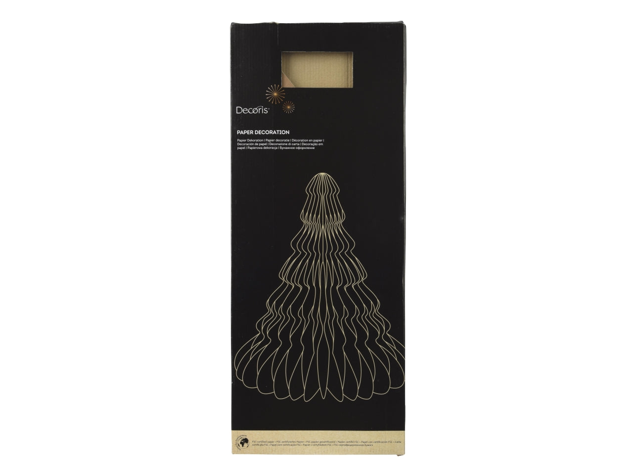 Pendente alberello in carta d.72x90cm marrone bordo verniciato champagne chiusura magnetica