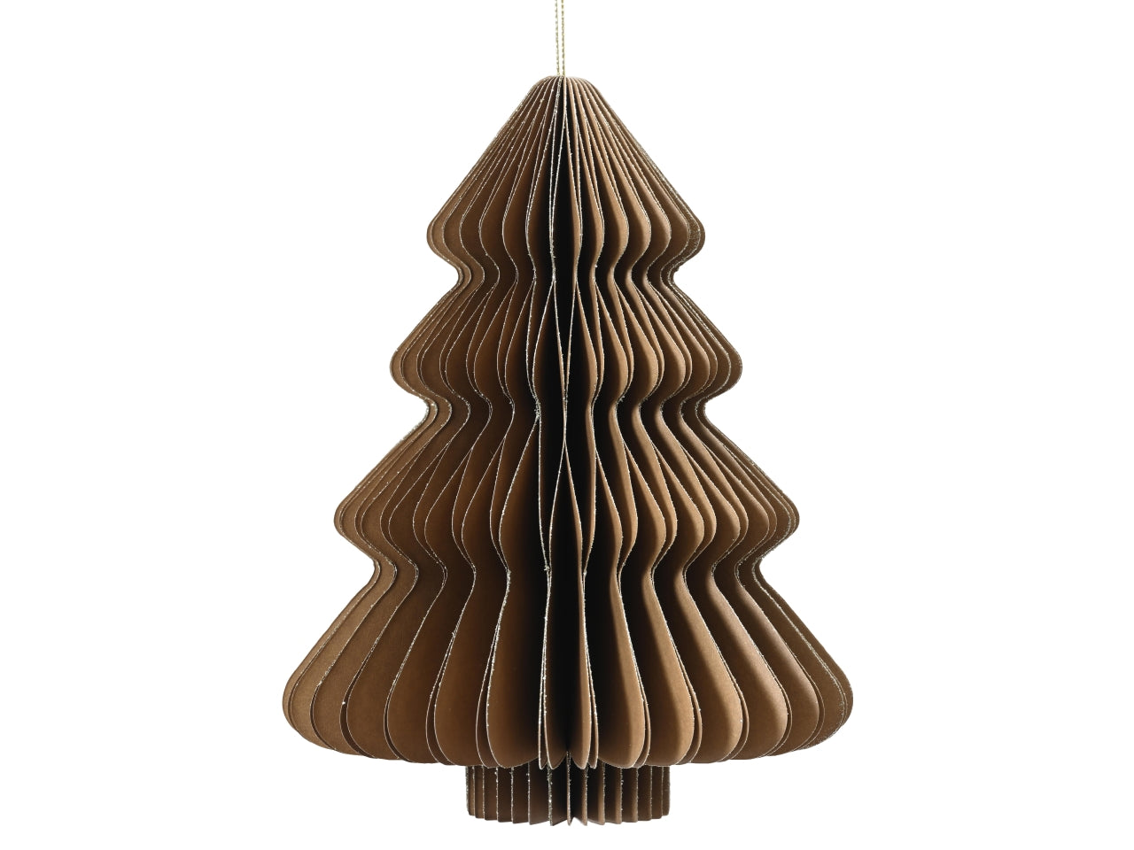 Pendente alberello in carta d.30x40cm marrone bordo verniciato champagne chiusura magnetica