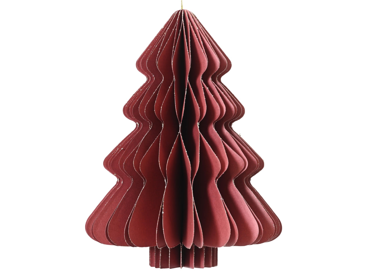 Pendente alberello in carta d.30x40cm rosso bordo verniciato champagne chiusura magnetica