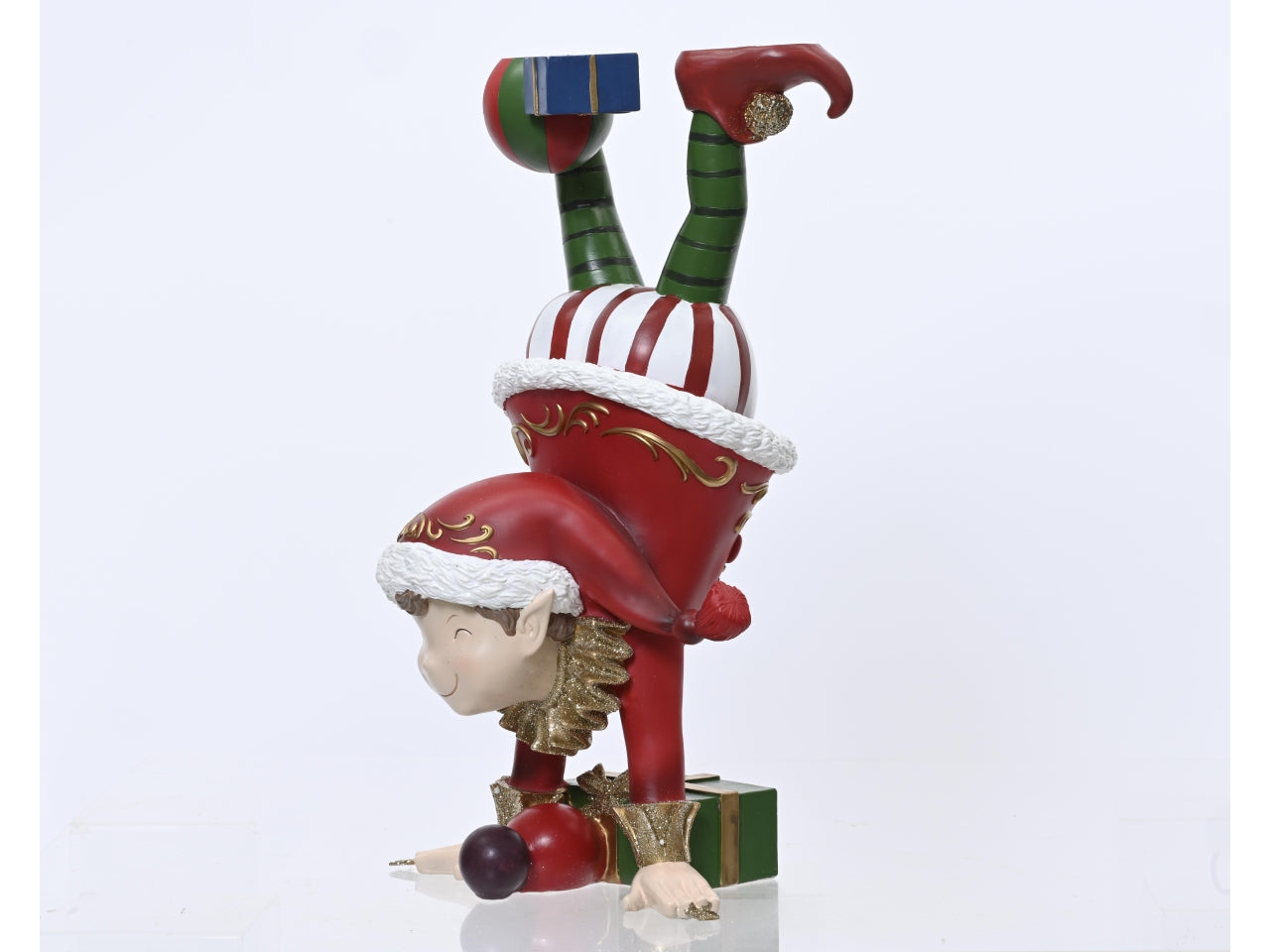 Elfo in poliresina 33,2x29,8x58cm rosso
