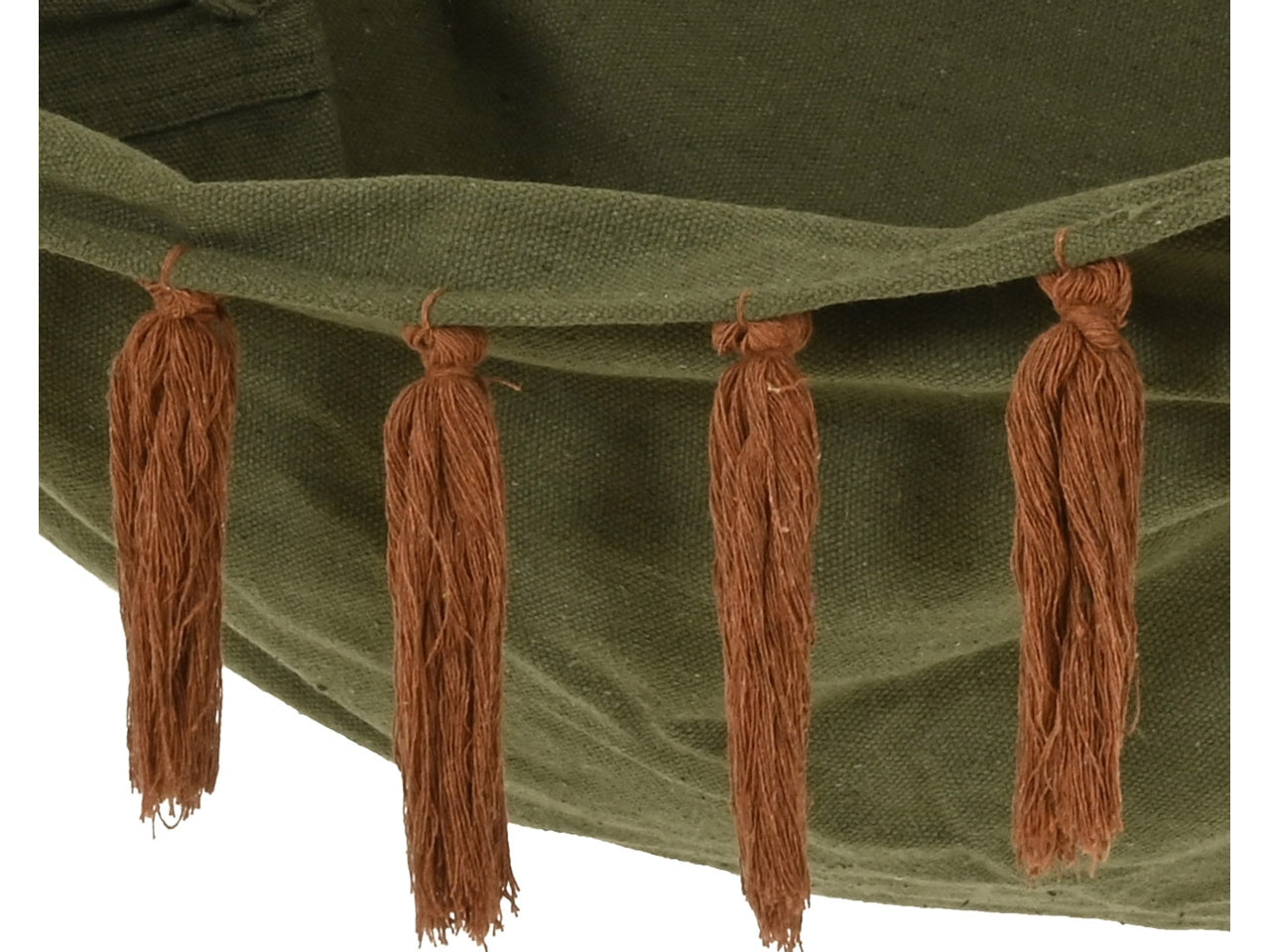 Sedia sospesa in tessuto verdone, stile etnico, sistema di fissaggio a corde, 100x130xh.120cm - Kaemingk