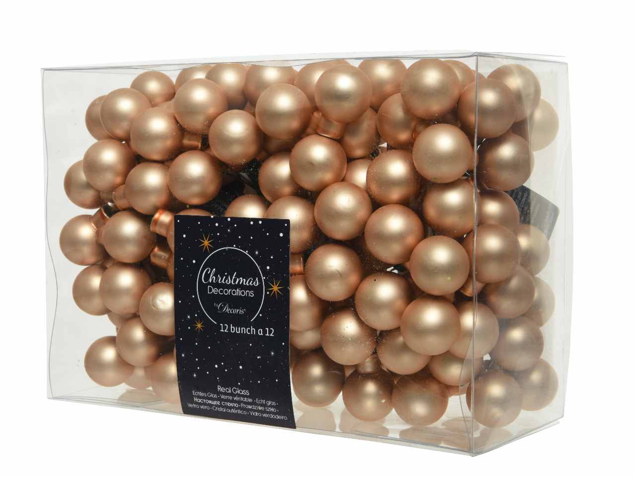 Sfere su filo in vetro opaco d.2cm caramello