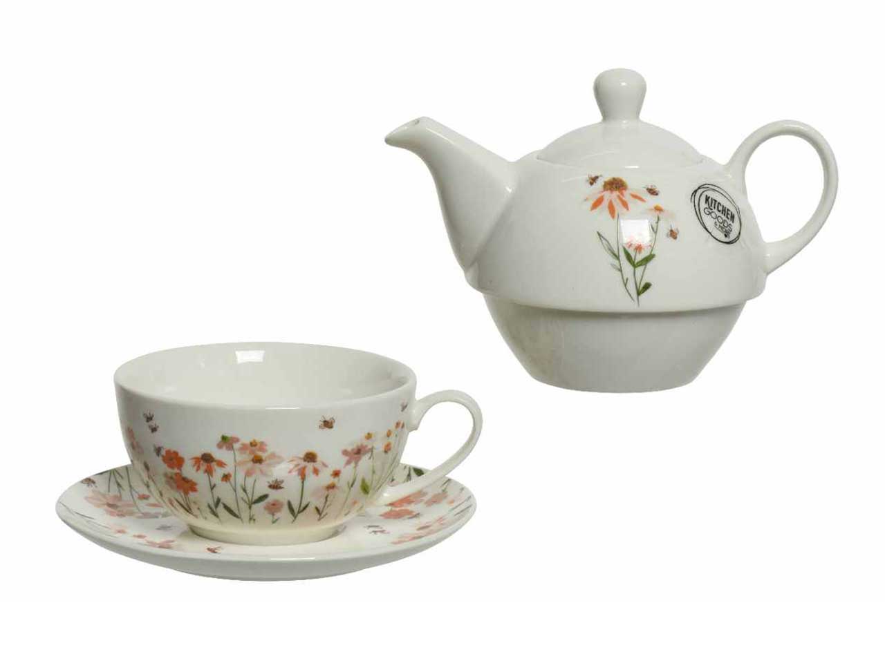 Teiera e tazza impilabile in porcellana lavabile in lavastoviglie adatta per microonde e forno 6xh.16cm