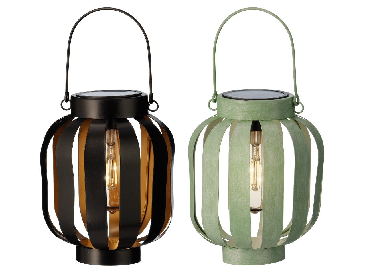 Lanterna solare in metallo stile industrial Kaemingk 22cm - 2 colori disponibili