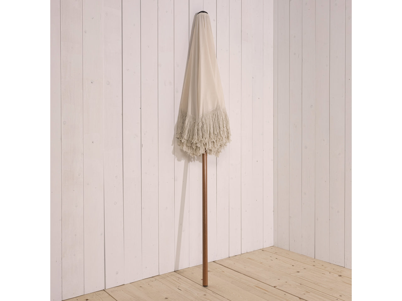 Ombrellone in poliestere colore bianco h.214xd.200cm