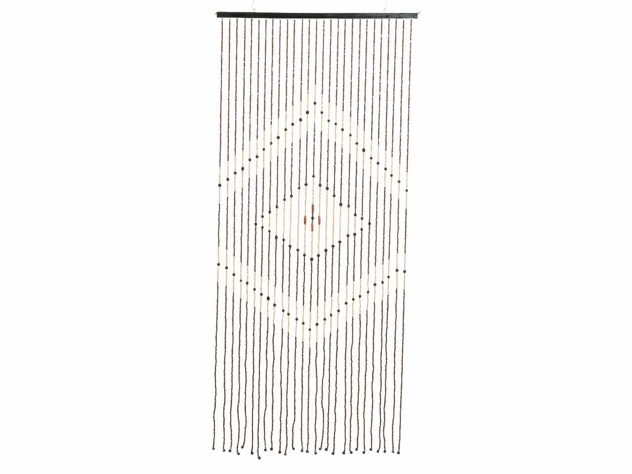 Tenda con perline in bamboo e barra in legno di pino da interno ed esterno 90xh.200cm