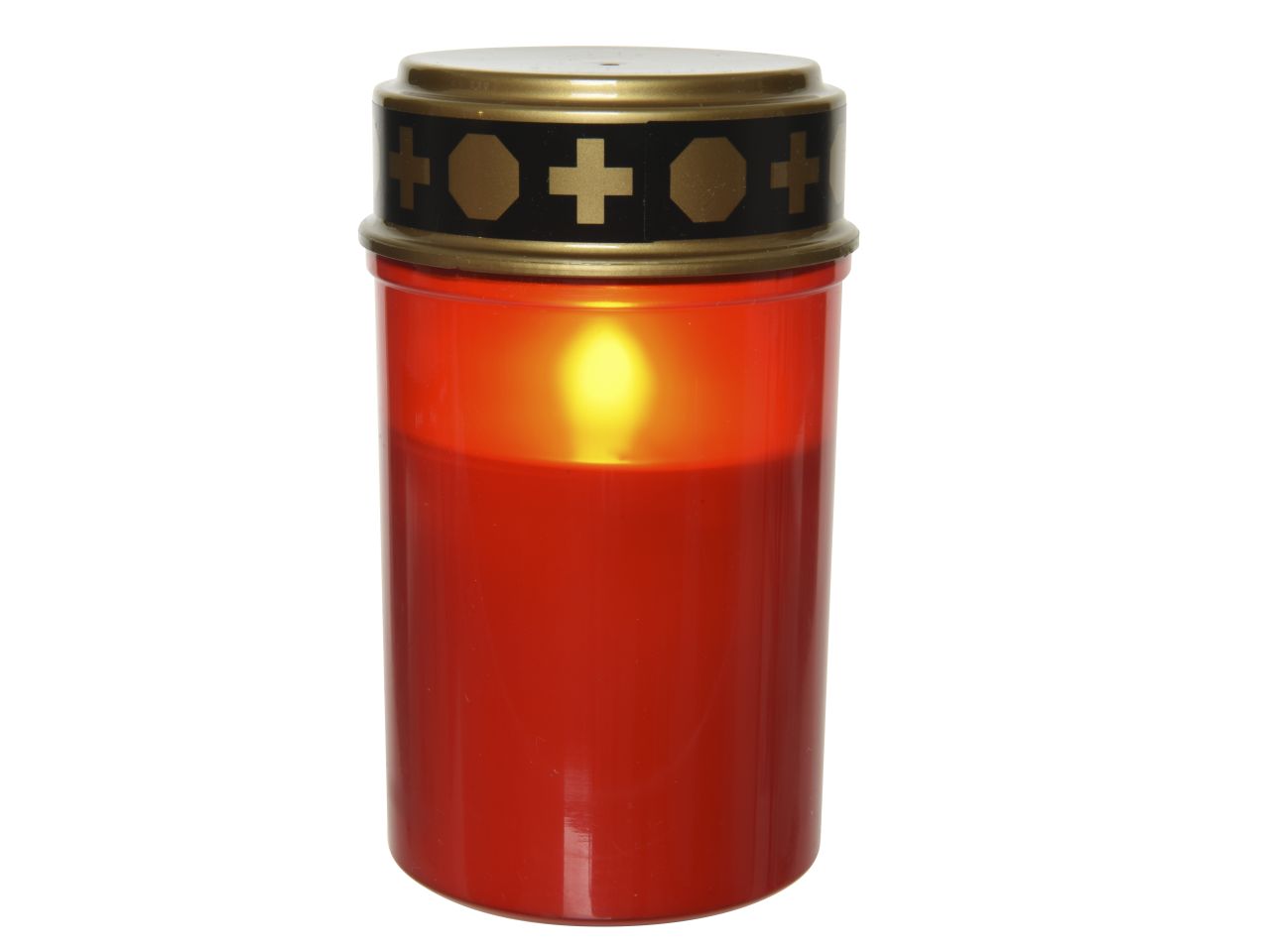Lumino votivo a led in plastica per uso esterno colore fiamma misura alt.12.5cmd.7.5cm  5mm  1