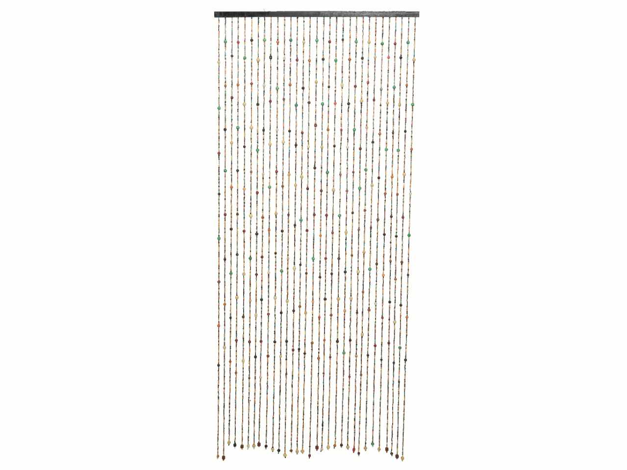 Tenda in legno con perline di bamboo e barra in legno di pino da interno ed esterno 90xh.200cm