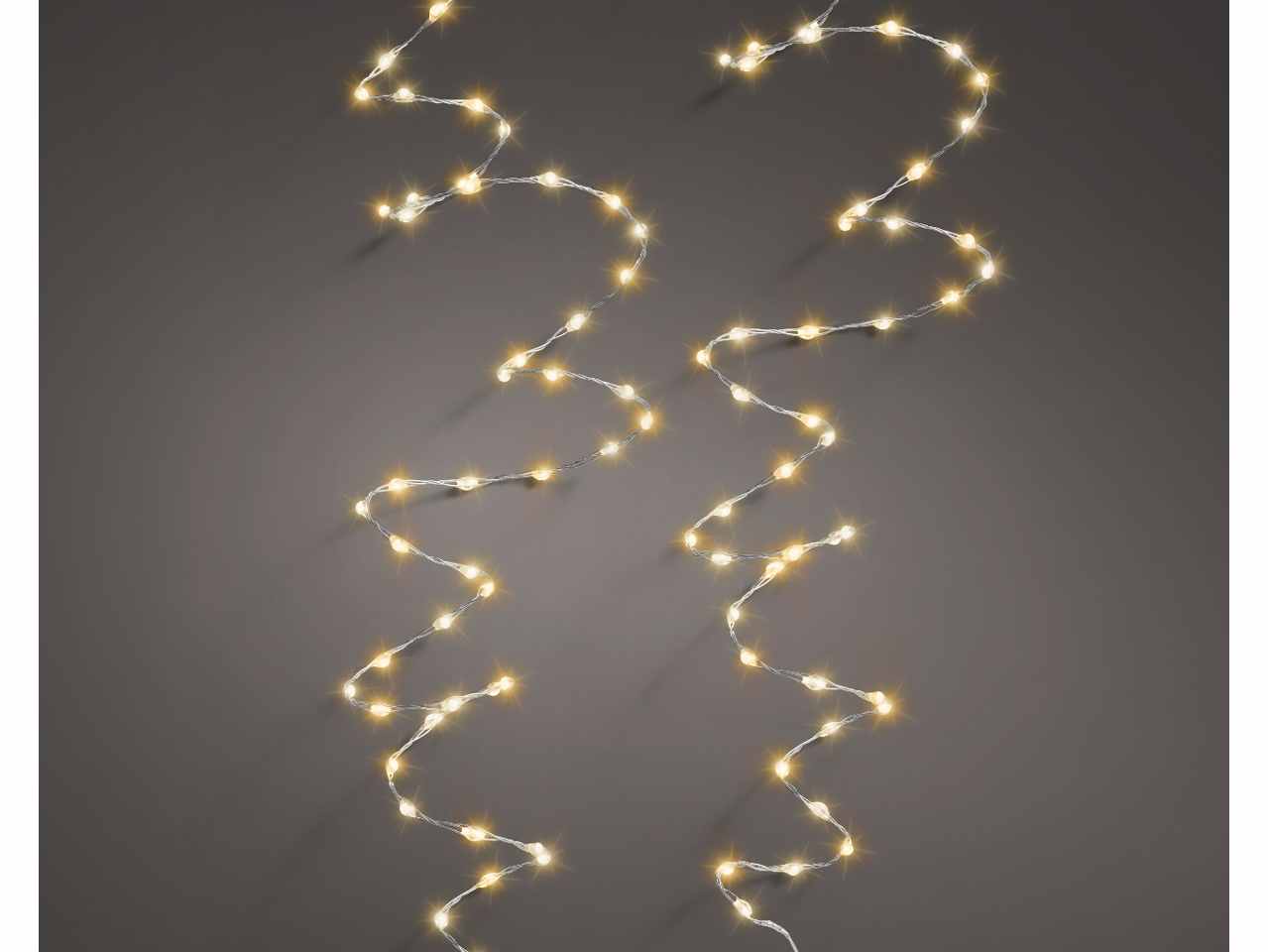 Luci natalizie micro led extra dense con 8 funzioni effetto scintillio per uso esterno colore oro bianco caldo misura lun.900cm misura del led micro numero di led 567