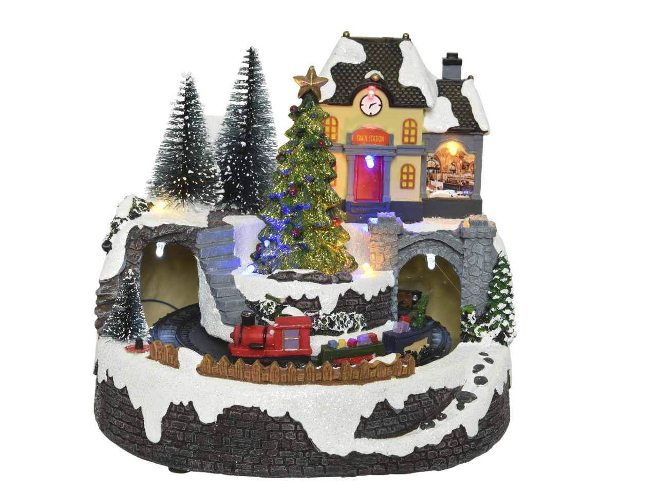 Giostrina 18,5x18,7x17,9cm con led in plastica con funzionamento a batteria uso interno