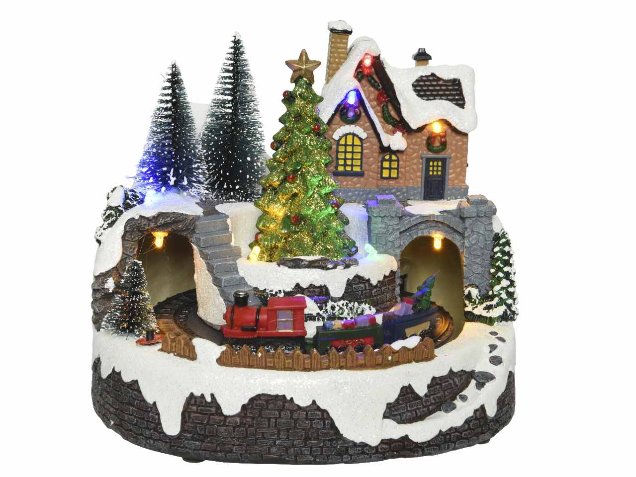 Giostrina 18,5x18,7x17,9cm con led in plastica con funzionamento a batteria uso interno