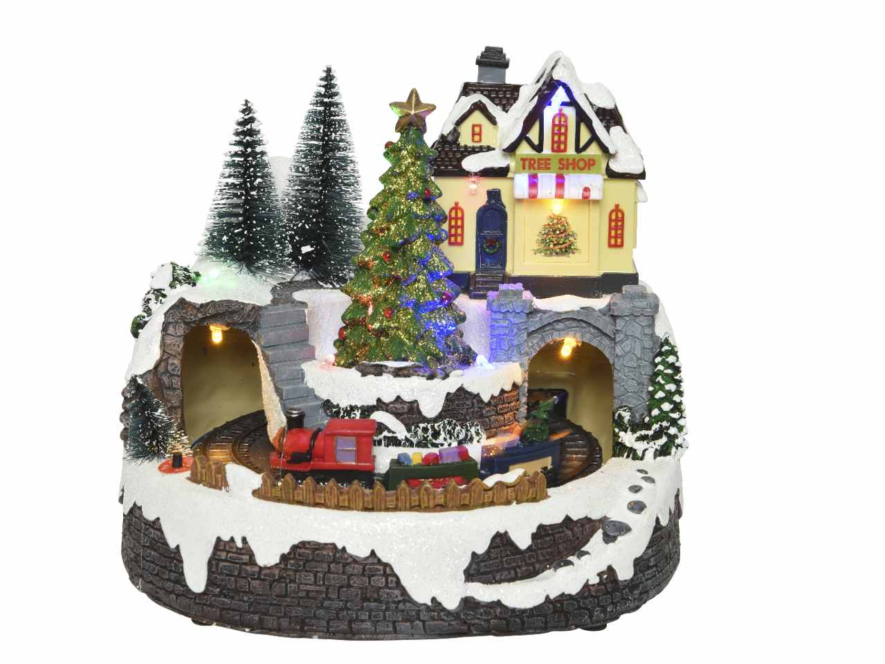 Giostrina 18,5x18,7x17,9cm con led in plastica con funzionamento a batteria uso interno
