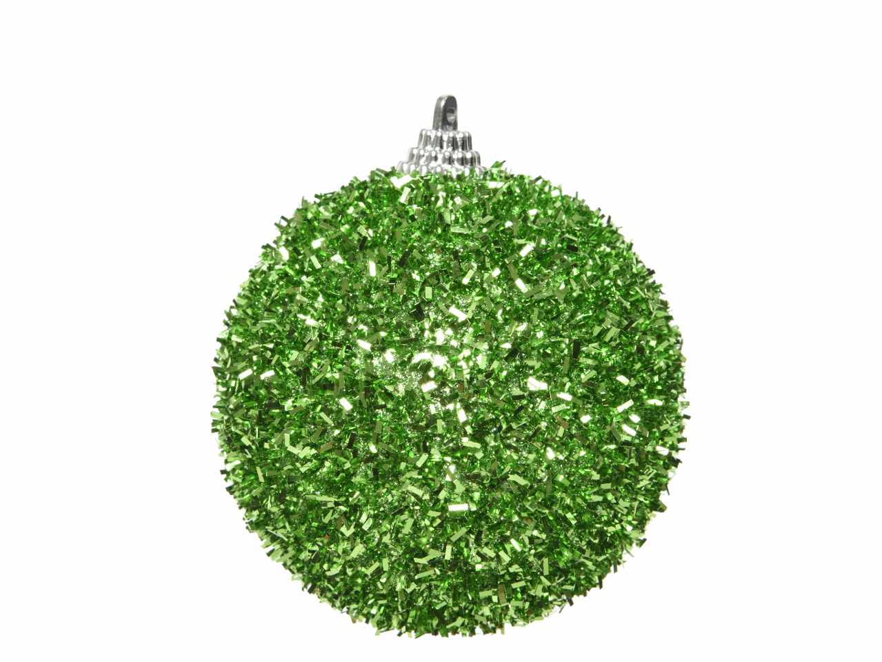 Sfera d.8cm verde con glitter foam