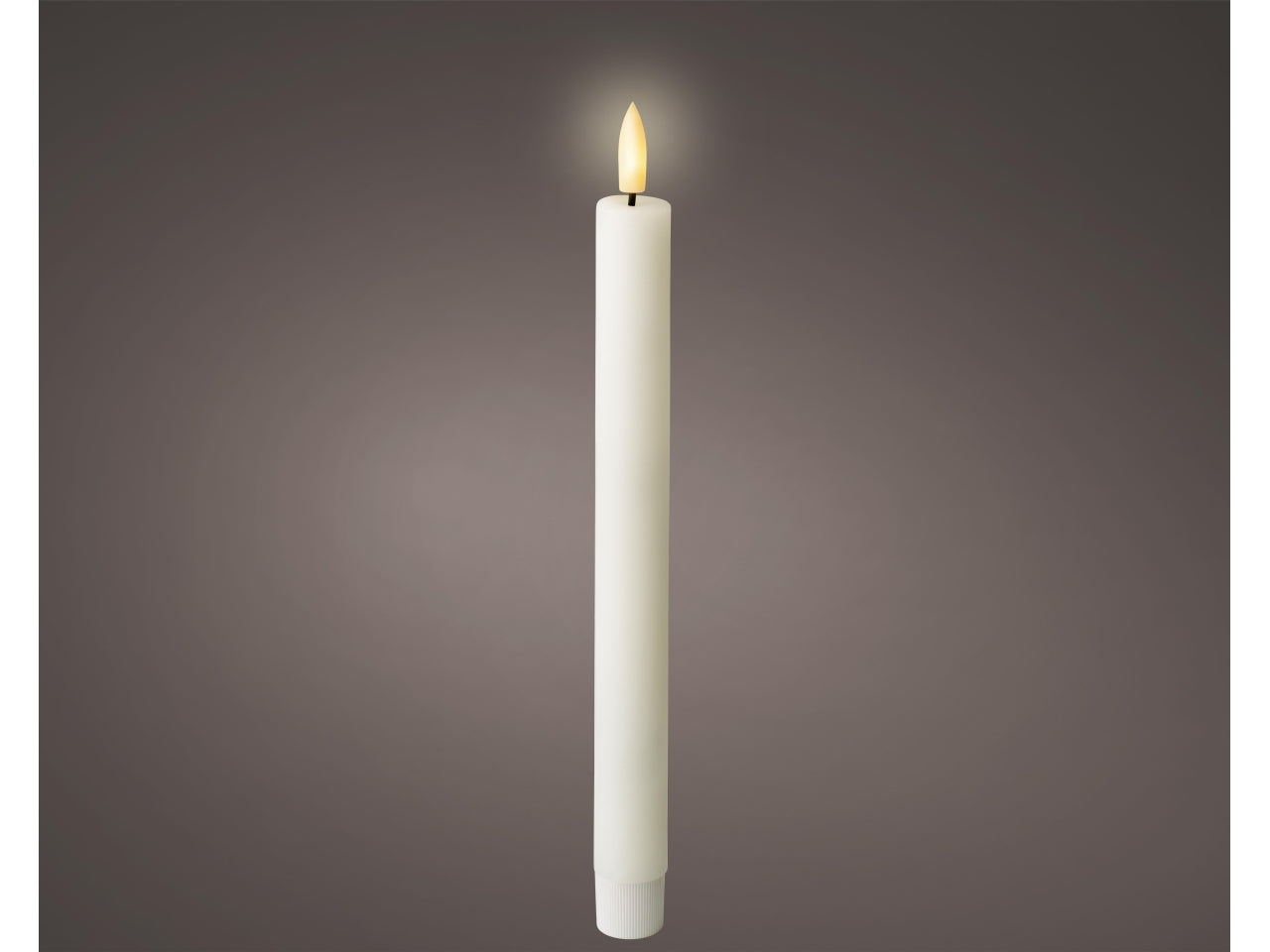 Candela con stoppino led d.2,2x24,5cm a batteria bianca