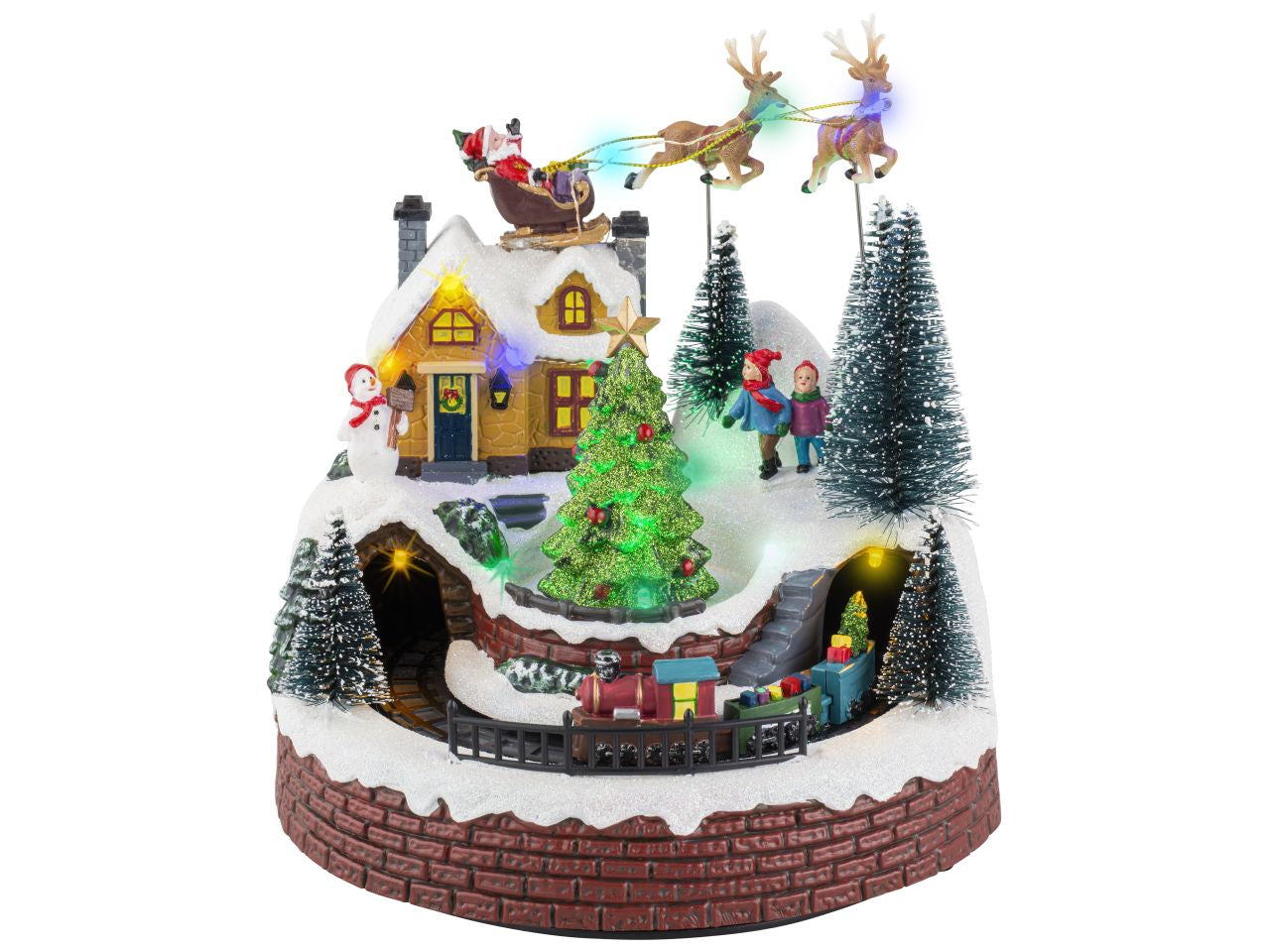 Scenario natalizio con led in plastica per uso interno colore multicolore misura lun.18.5cm x lar.19.5cm x alt.21cm  3mm  14