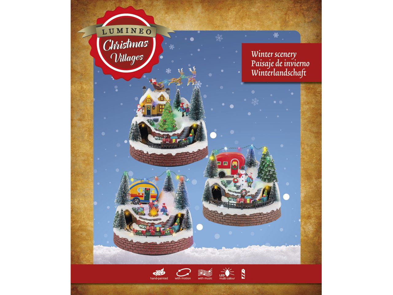 Scenario natalizio con led in plastica per uso interno colore multicolore misura lun.18.5cm x lar.19.5cm x alt.21cm  3mm  14
