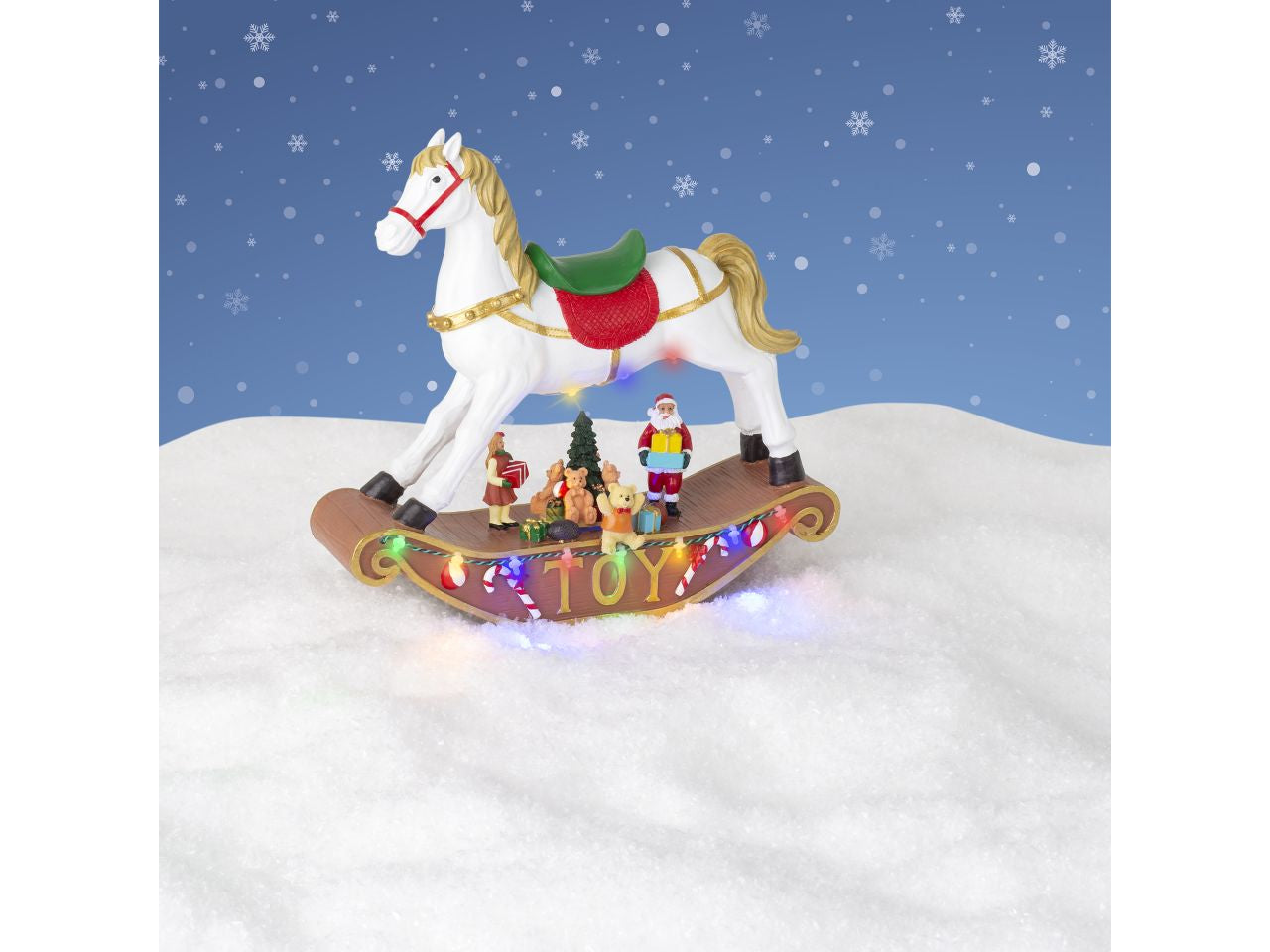 Scenario natalizio con led in poliresina per uso interno colore multicolore misura lun.9cm x lar.27.9cm x alt.27cm  5mm  14