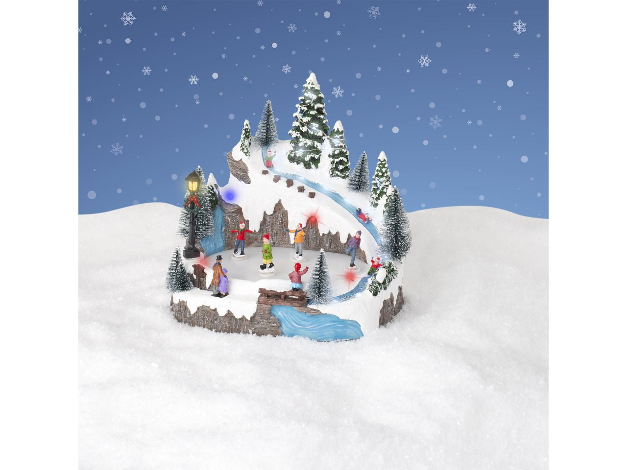 Scenario natalizio con led in poliresina per uso interno colore multicolore misura lun.22.5cm x lar.25cm x alt.23cm  5mm  28