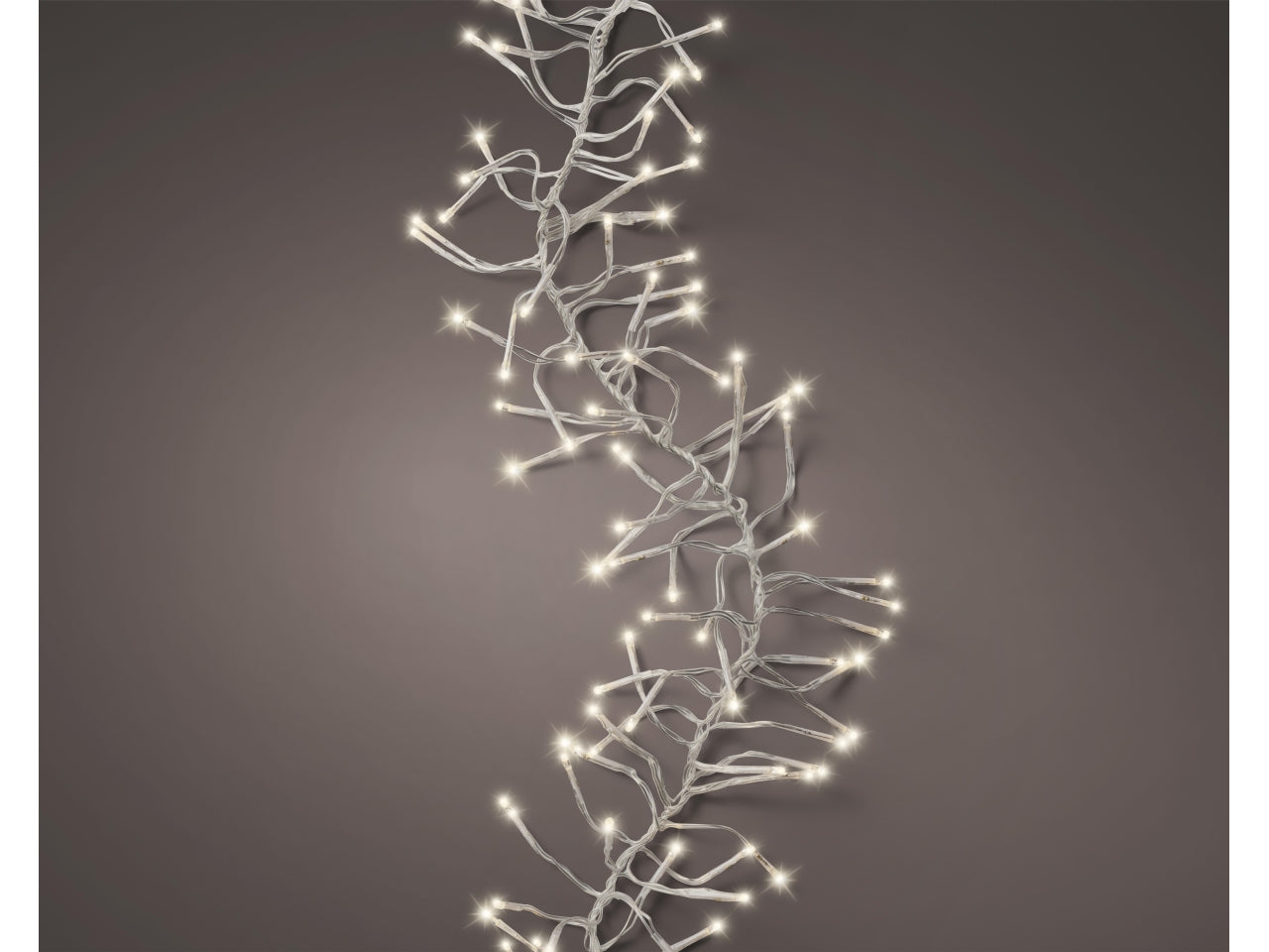 Catena di luci led 1900cm a grappolo con effetto scintillio bianco per uso esterno