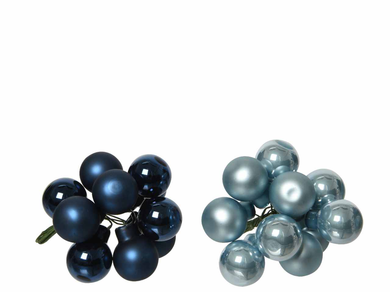 Sfere su filo in vetro lucido e opaco d.2cm blu